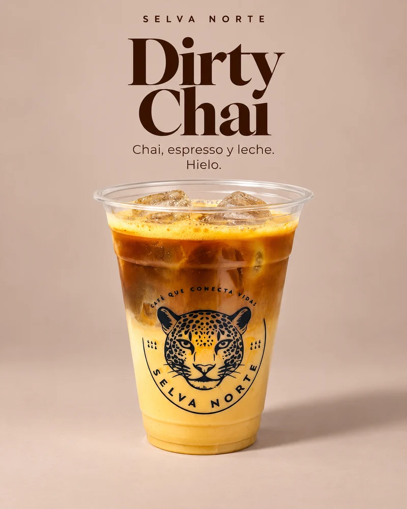 Dirty Chai: chai, espresso y leche con hielo